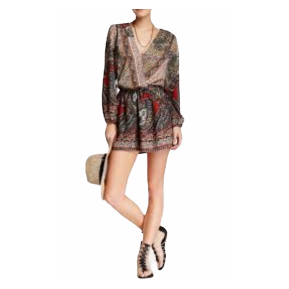 DESIGN LAB Romper Paisley & Floral Print Romper Size XS